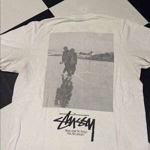 Stussy Cream Graphic Tee for Men